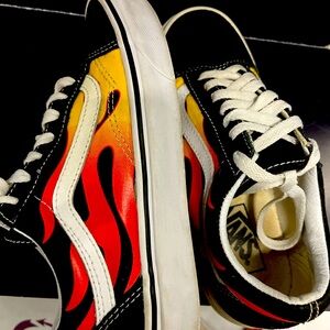 Brand new vans w/ flames